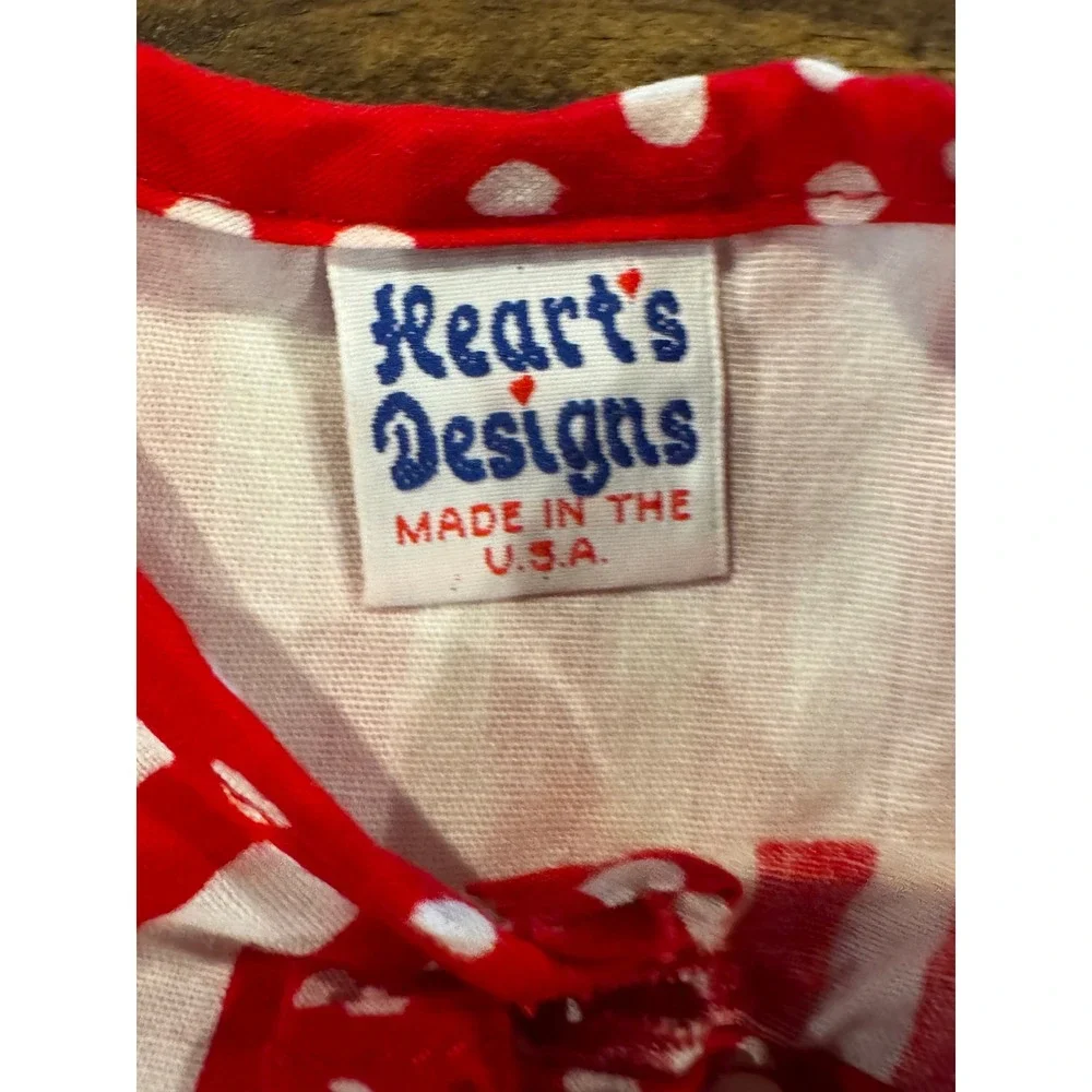 Vintage 90s Hearts Designs USA‎ Patriotic 3T Bloomers Set Firecracker July 4th